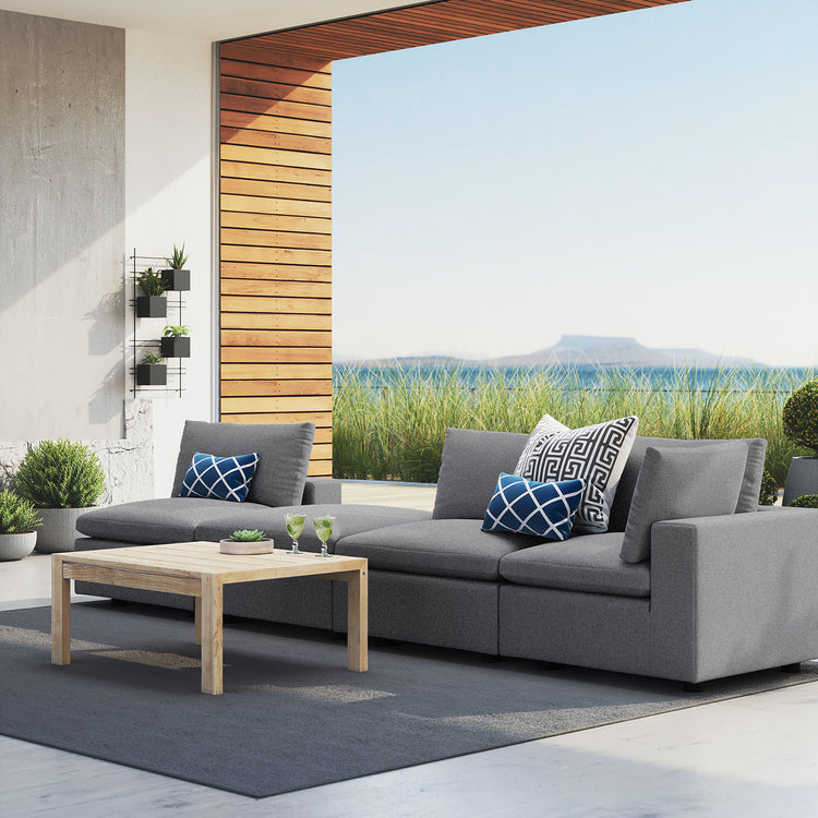 Commix 4-Piece Sunbrella® Outdoor Patio Sectional Sofa - Gray