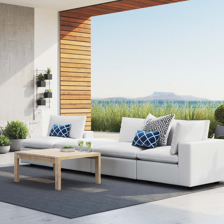 Commix 4-Piece Sunbrella® Outdoor Patio Sectional Sofa - White