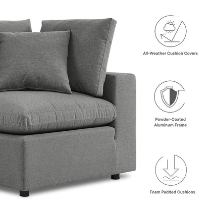 Commix 6-Piece Outdoor Patio Sectional Sofa - Charcoal