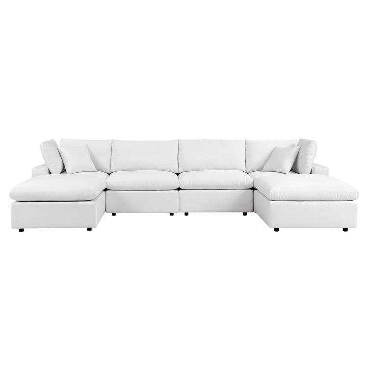 Commix 6-Piece Outdoor Patio Sectional Sofa - White
