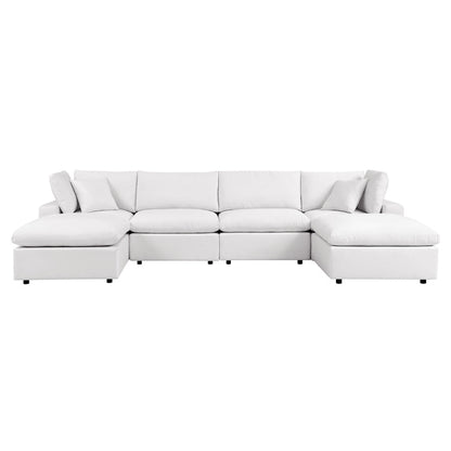 Commix 6-Piece Outdoor Patio Sectional Sofa - White