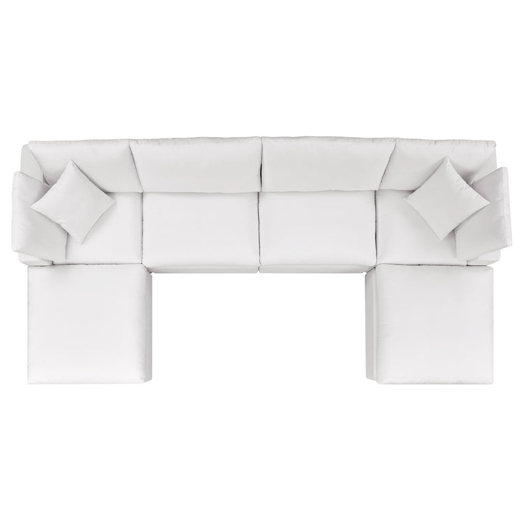Commix 6-Piece Outdoor Patio Sectional Sofa - White
