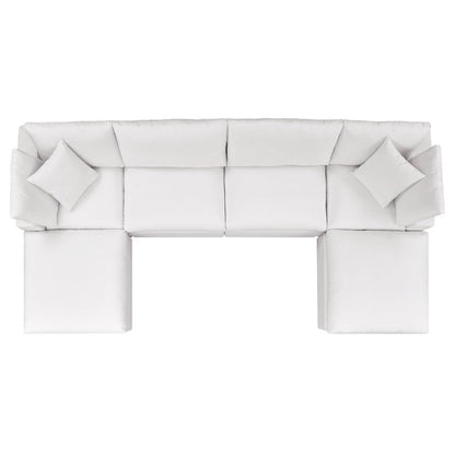 Commix 6-Piece Outdoor Patio Sectional Sofa - White