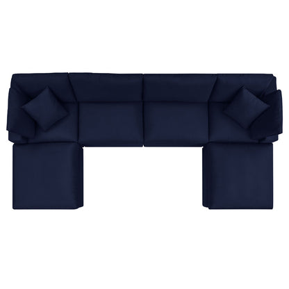 Commix 6-Piece Sunbrella® Outdoor Patio Sectional Sofa - Navy