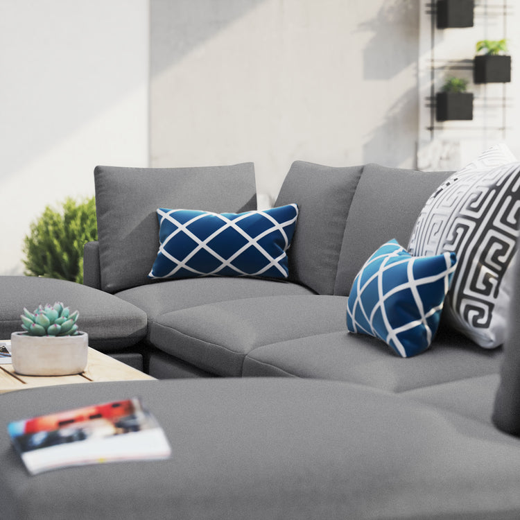 Commix 6-Piece Sunbrella® Outdoor Patio Sectional Sofa - Gray