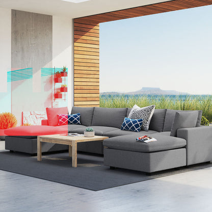 Commix 6-Piece Sunbrella® Outdoor Patio Sectional Sofa - Gray