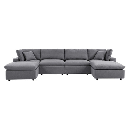 Commix 6-Piece Sunbrella® Outdoor Patio Sectional Sofa - Gray