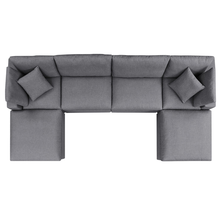 Commix 6-Piece Sunbrella® Outdoor Patio Sectional Sofa - Gray