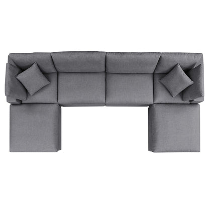 Commix 6-Piece Sunbrella® Outdoor Patio Sectional Sofa - Gray