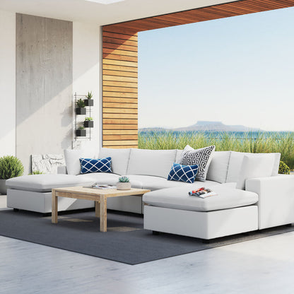 Commix 6-Piece Sunbrella® Outdoor Patio Sectional Sofa - White