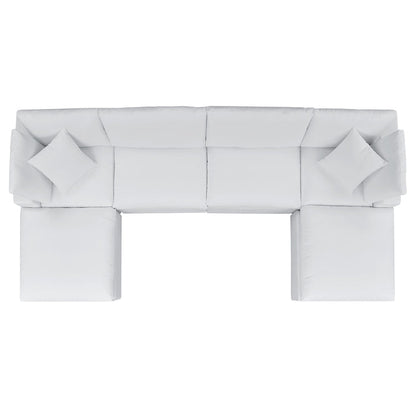 Commix 6-Piece Sunbrella® Outdoor Patio Sectional Sofa - White
