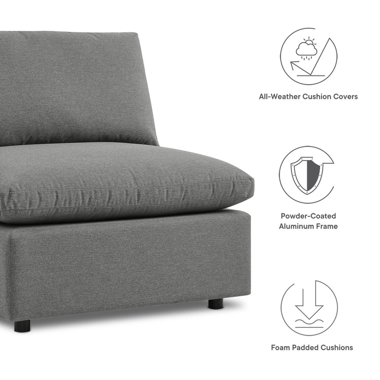 Commix 5-Piece Outdoor Patio Sectional Sofa - Charcoal