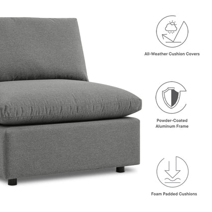 Commix 5-Piece Outdoor Patio Sectional Sofa - Charcoal
