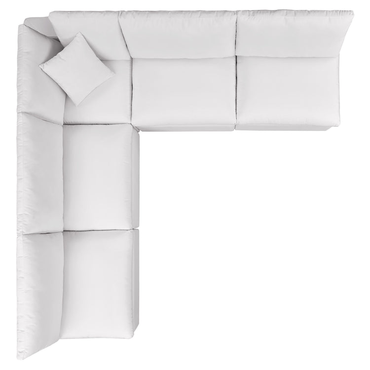Commix 5-Piece Outdoor Patio Sectional Sofa - White