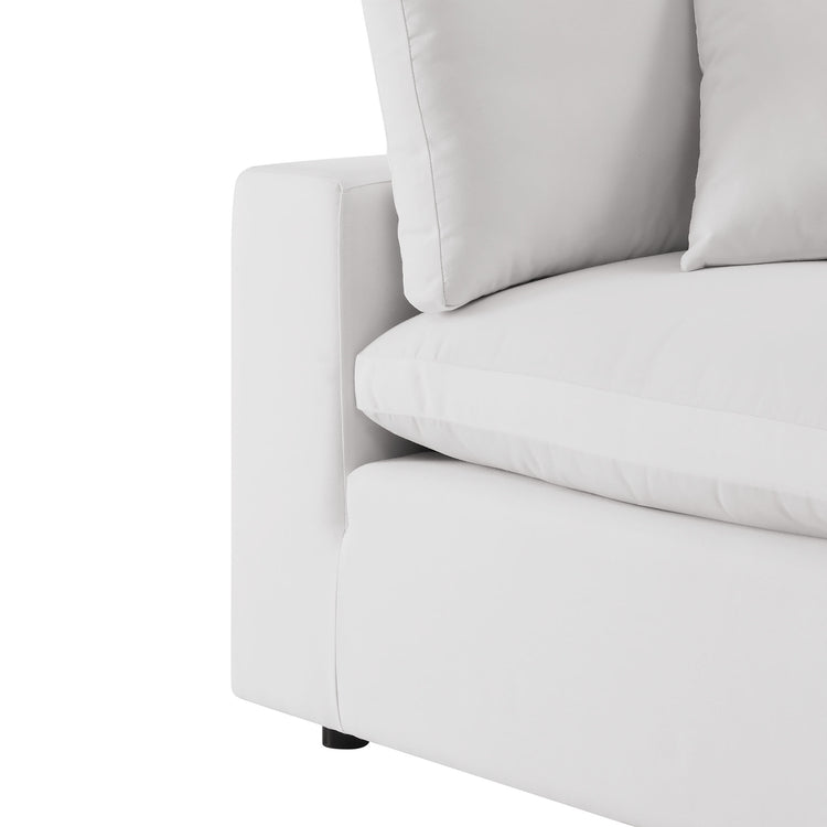 Commix 5-Piece Outdoor Patio Sectional Sofa - White