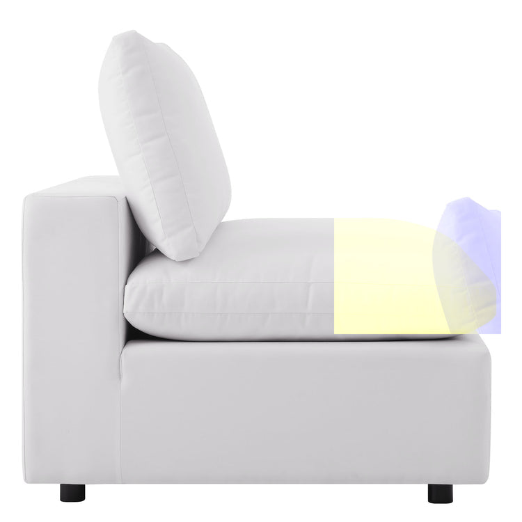 Commix 5-Piece Outdoor Patio Sectional Sofa - White