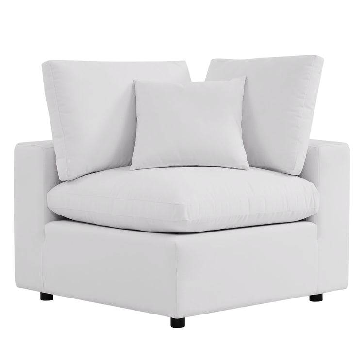 Commix 5-Piece Outdoor Patio Sectional Sofa - White
