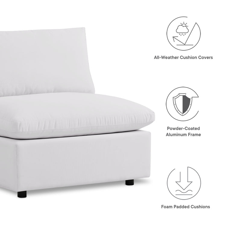 Commix 5-Piece Outdoor Patio Sectional Sofa - White