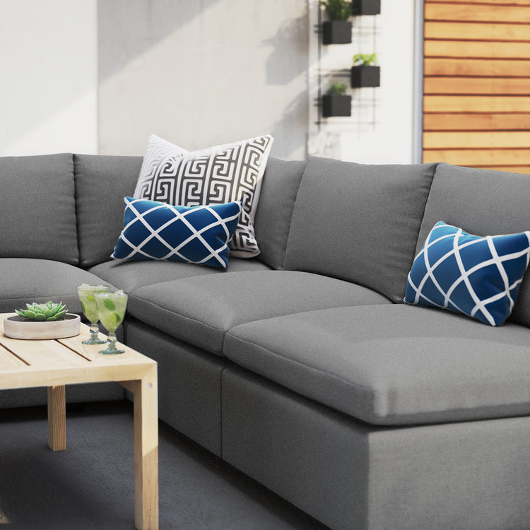 Commix 5-Piece Sunbrella® Outdoor Patio Sectional Sofa - Gray