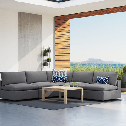 Commix 5-Piece Sunbrella® Outdoor Patio Sectional Sofa - Gray