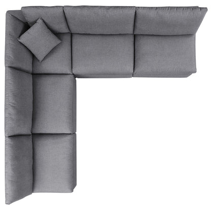 Commix 5-Piece Sunbrella® Outdoor Patio Sectional Sofa - Gray