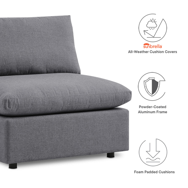 Commix 5-Piece Sunbrella® Outdoor Patio Sectional Sofa - Gray