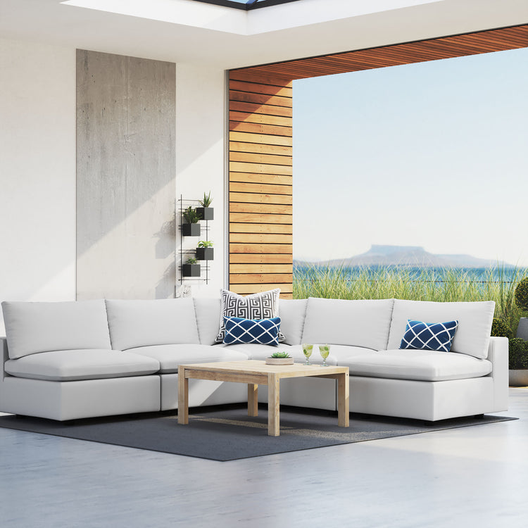 Commix 5-Piece Sunbrella® Outdoor Patio Sectional Sofa - White