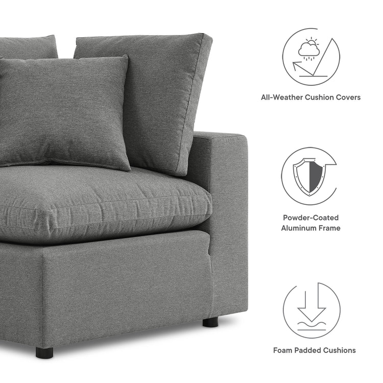Commix 7-Piece Outdoor Patio Sectional Sofa - Charcoal