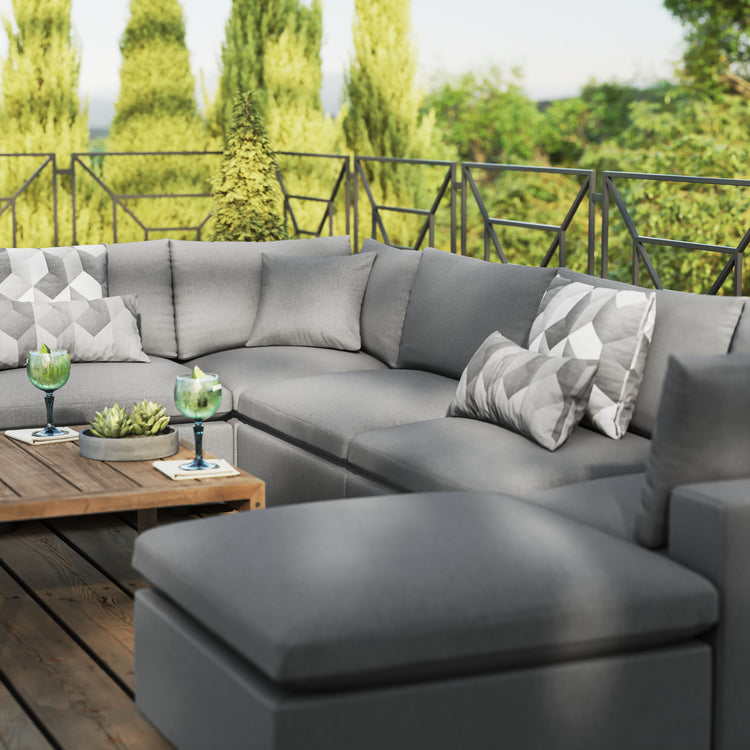 Commix 7-Piece Outdoor Patio Sectional Sofa - Charcoal