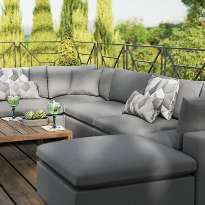 Commix 7-Piece Outdoor Patio Sectional Sofa - Charcoal