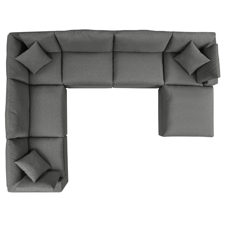 Commix 7-Piece Outdoor Patio Sectional Sofa - Charcoal