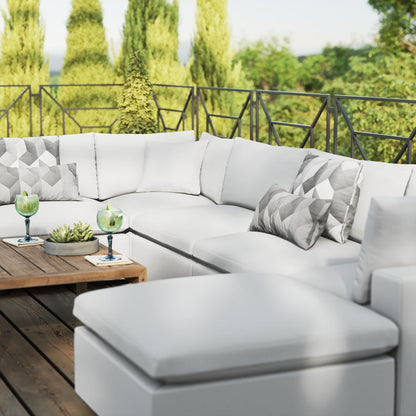 Commix 7-Piece Outdoor Patio Sectional Sofa - White