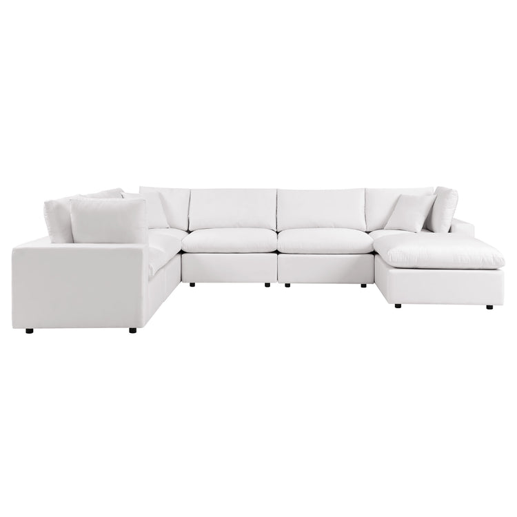 Commix 7-Piece Outdoor Patio Sectional Sofa - White
