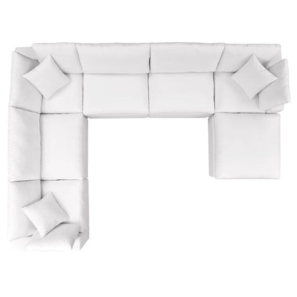 Commix 7-Piece Outdoor Patio Sectional Sofa - White