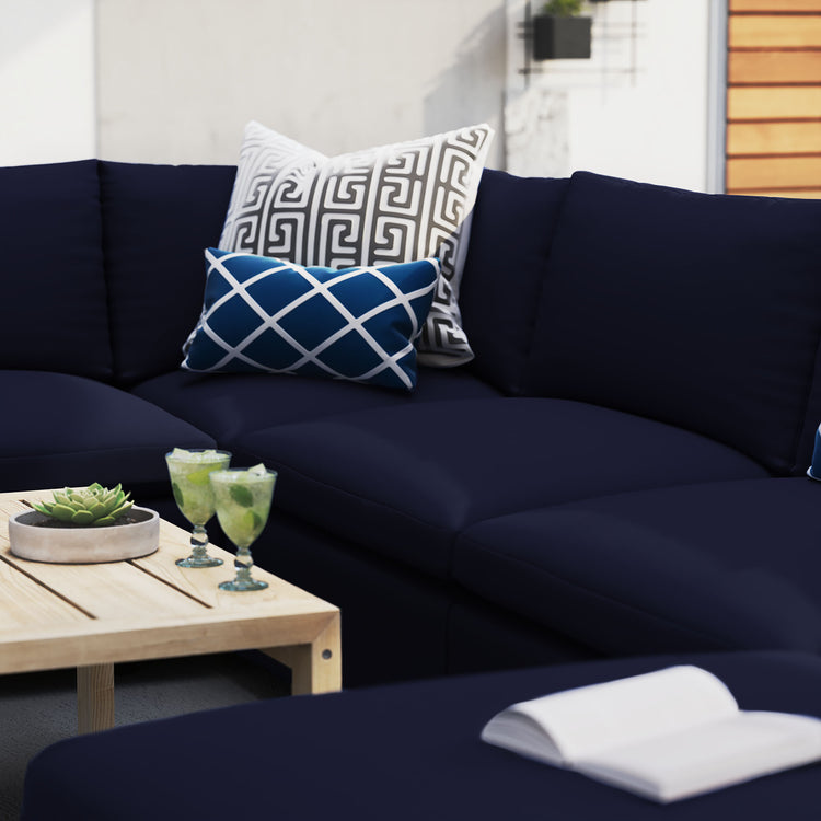 Commix 7-Piece Sunbrella® Outdoor Patio Sectional Sofa - Navy