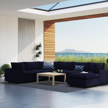 Commix 7-Piece Sunbrella® Outdoor Patio Sectional Sofa - Navy