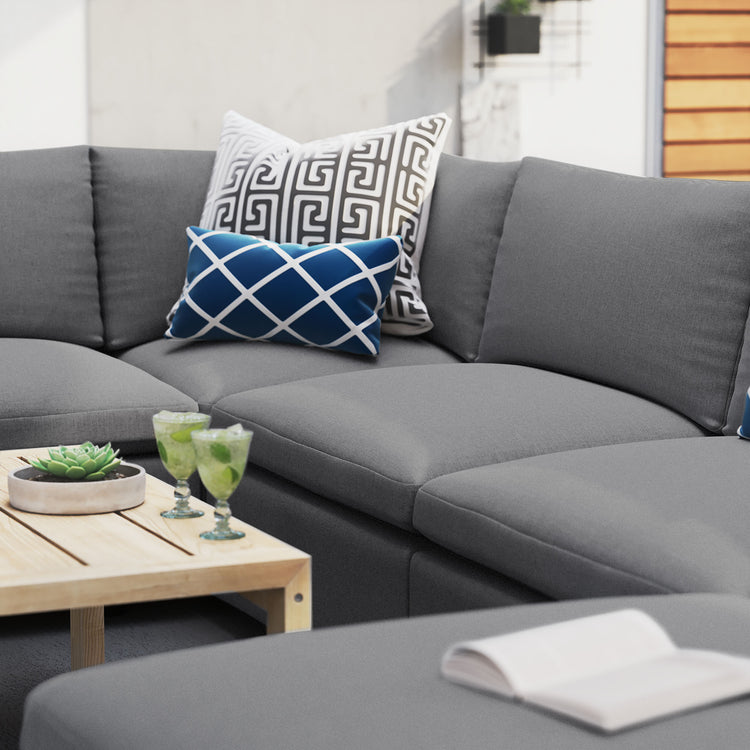 Commix 7-Piece Sunbrella® Outdoor Patio Sectional Sofa - Gray