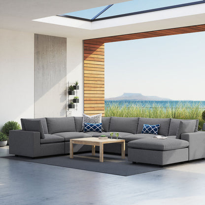 Commix 7-Piece Sunbrella® Outdoor Patio Sectional Sofa - Gray