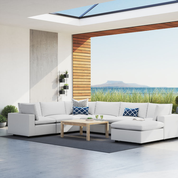 Commix 7-Piece Sunbrella® Outdoor Patio Sectional Sofa - White