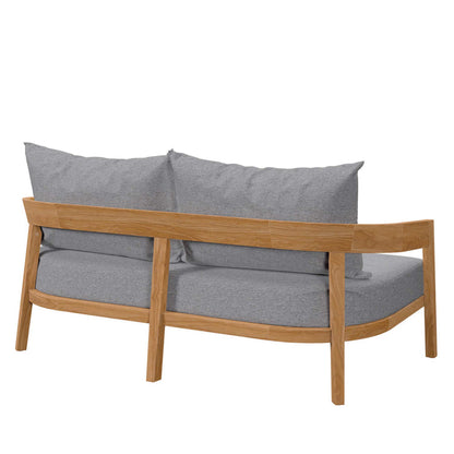 Brisbane Teak Wood Outdoor Patio Loveseat - Natural Gray