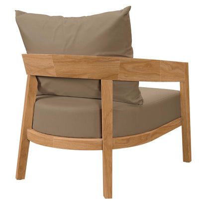 Brisbane Teak Wood Outdoor Patio Armchair - Natural Light Brown