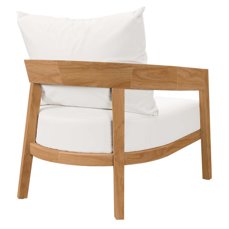 Brisbane Teak Wood Outdoor Patio Armchair - Natural White
