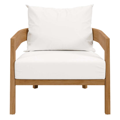Brisbane Teak Wood Outdoor Patio Armchair - Natural White
