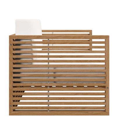 Carlsbad Teak Wood Outdoor Patio Loveseat - Natural White