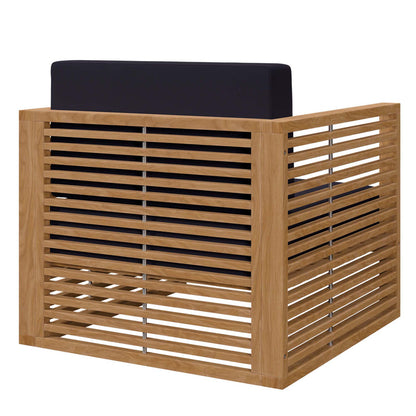 Carlsbad Teak Wood Outdoor Patio Armchair - Natural Navy