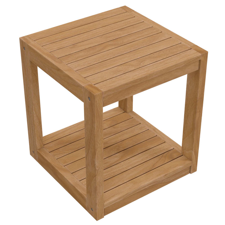 Carlsbad Teak Wood Outdoor Patio Side Table - Default Title