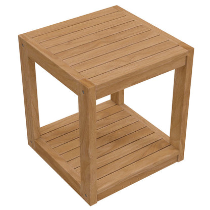 Carlsbad Teak Wood Outdoor Patio Side Table - Default Title