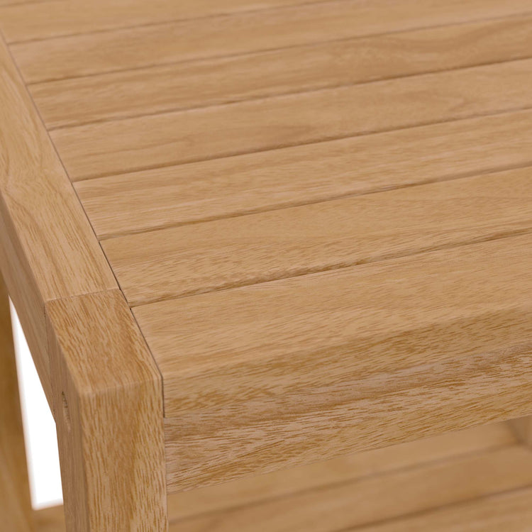 Carlsbad Teak Wood Outdoor Patio Side Table - Default Title