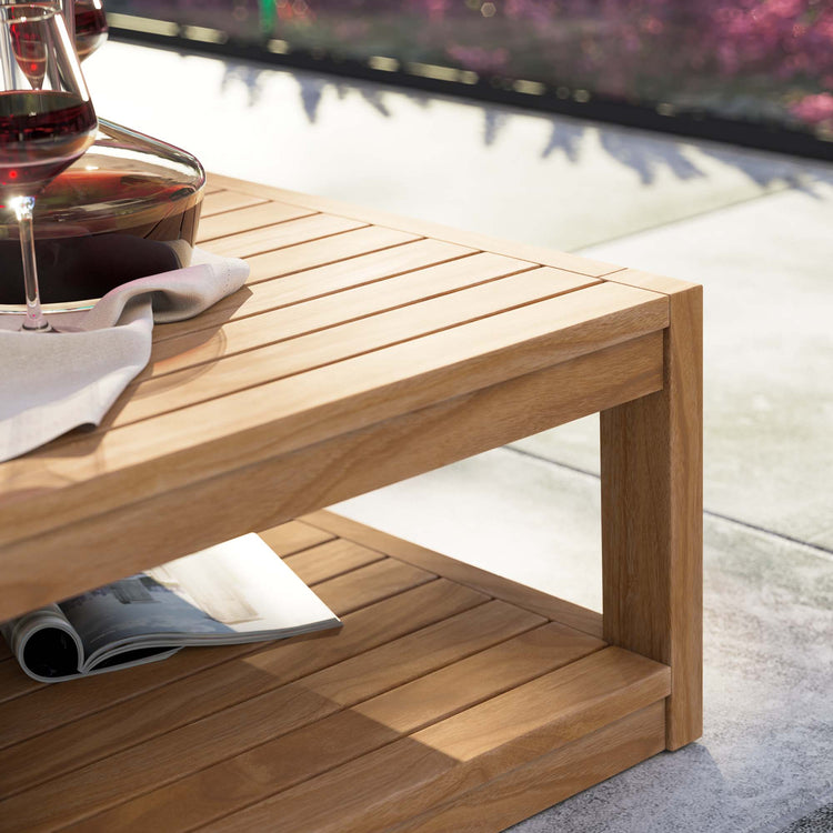 Carlsbad Teak Wood Outdoor Patio Coffee Table - Default Title