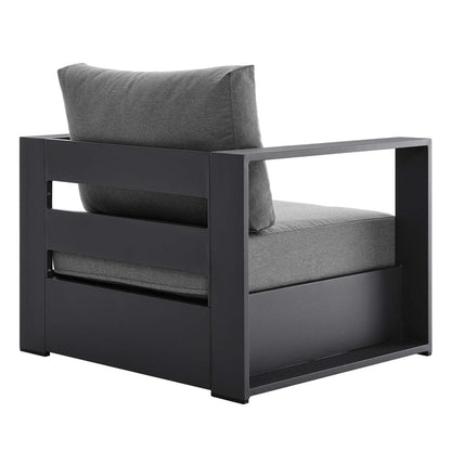 Tahoe Outdoor Patio Powder-Coated Aluminum Armchair - Gray Charcoal